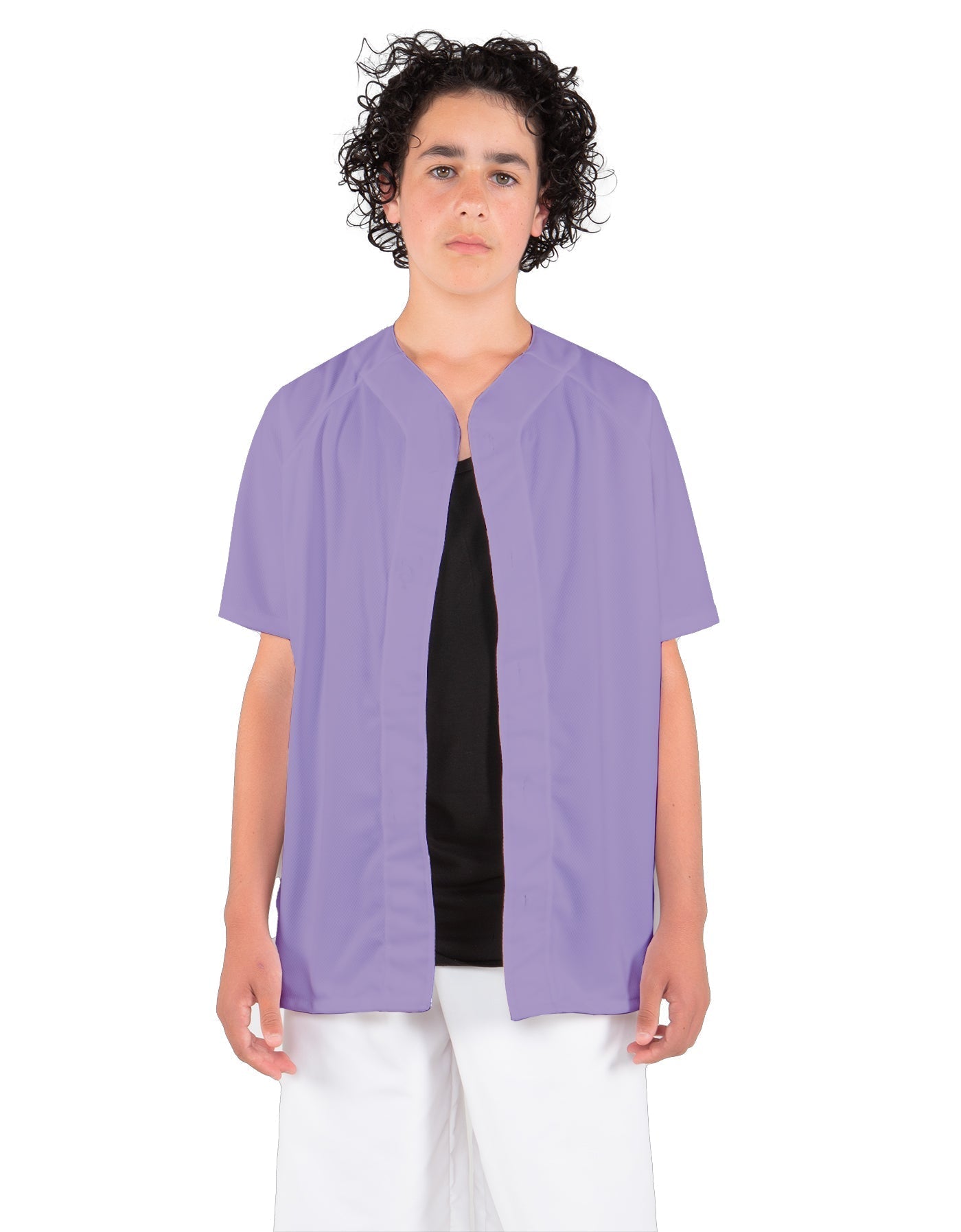 Solid Baseball Jersey With Snaps