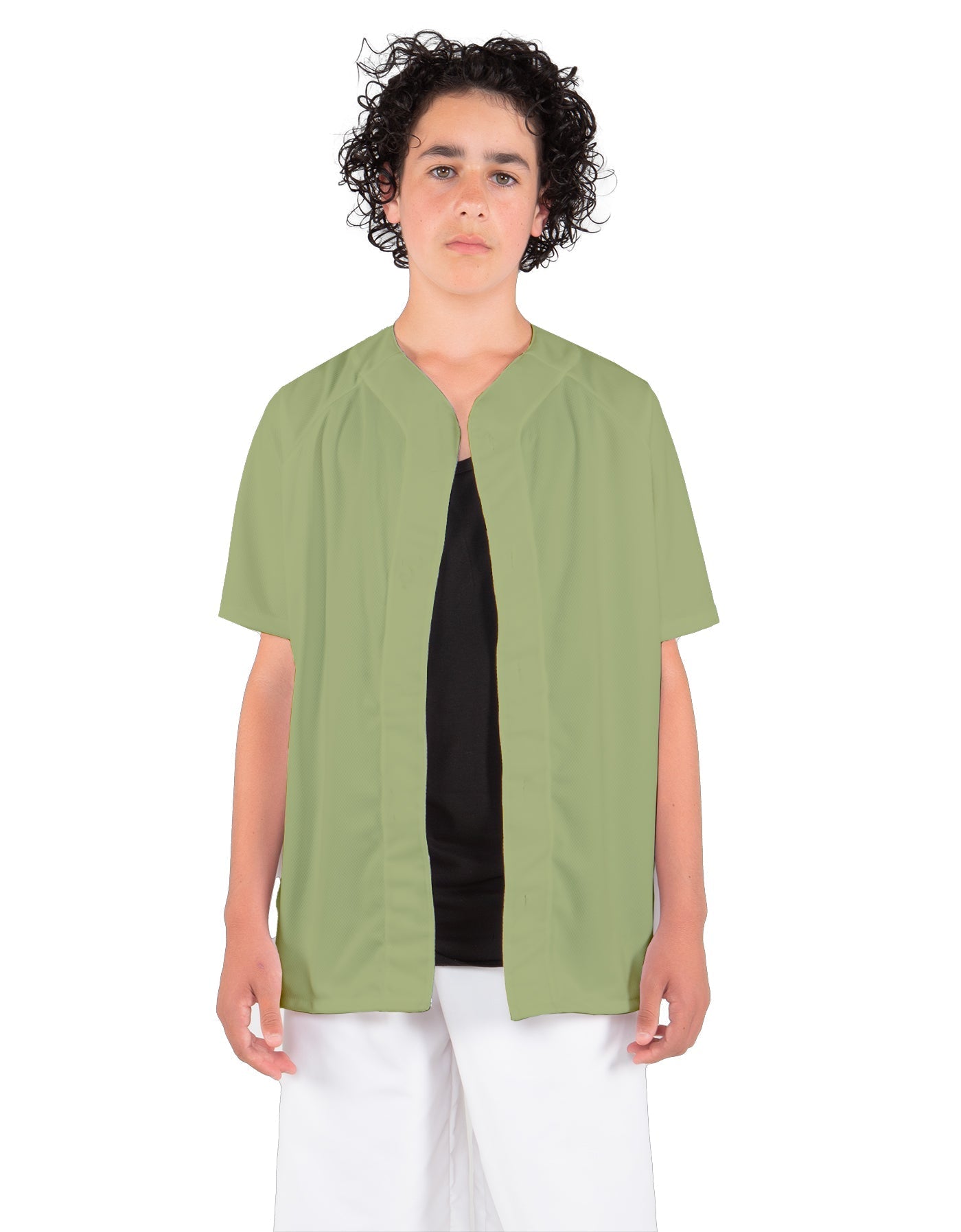 Solid Baseball Jersey With Snaps
