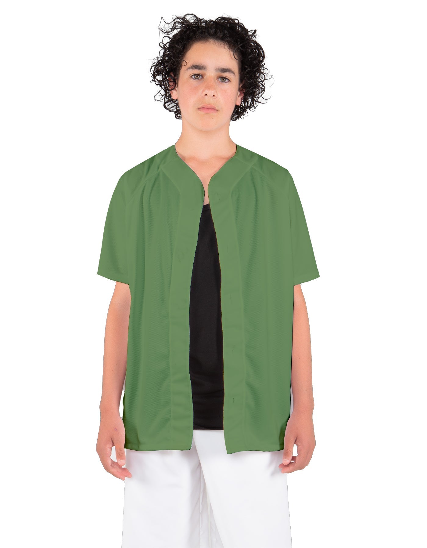 Solid Baseball Jersey With Snaps