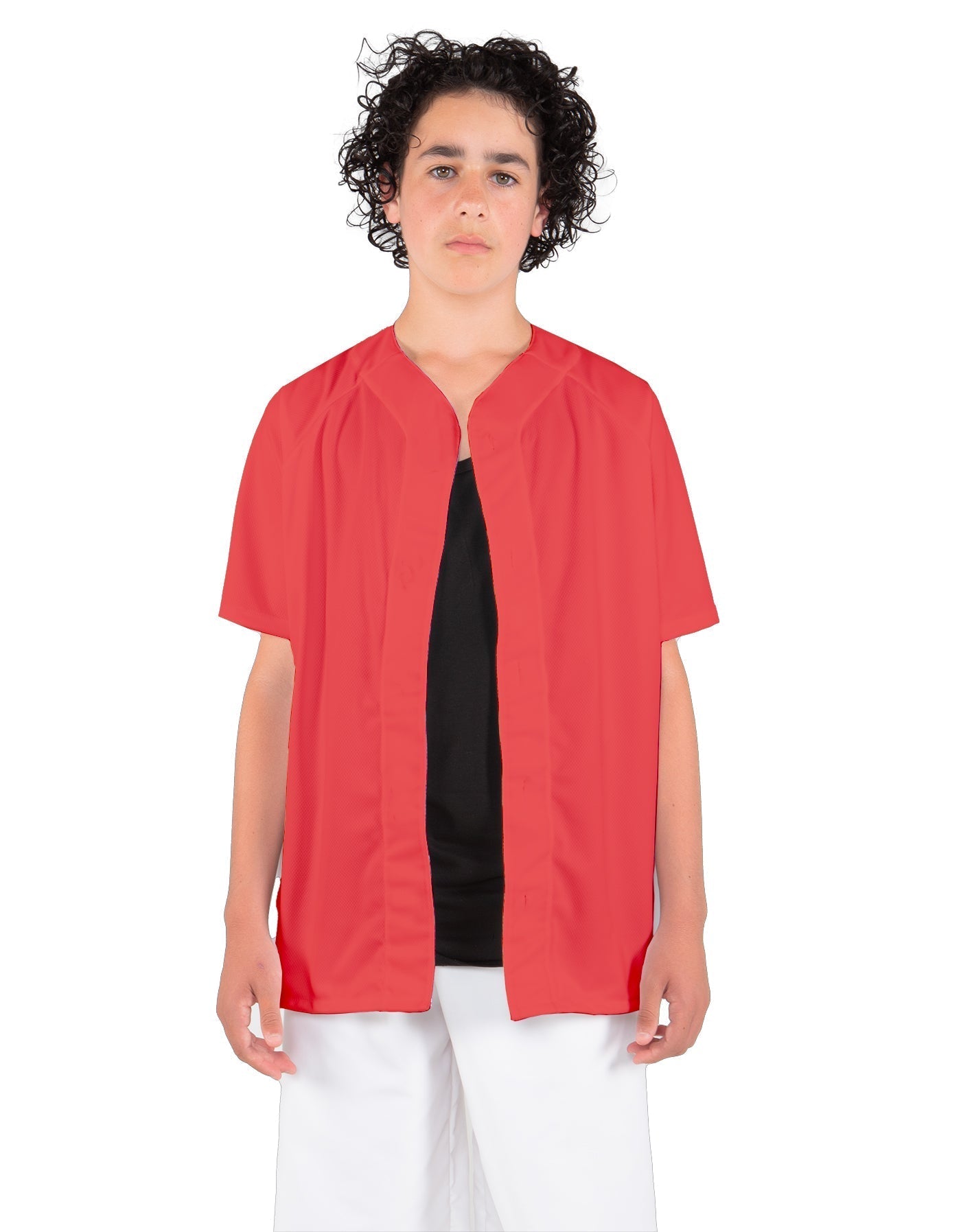 Solid Baseball Jersey With Snaps