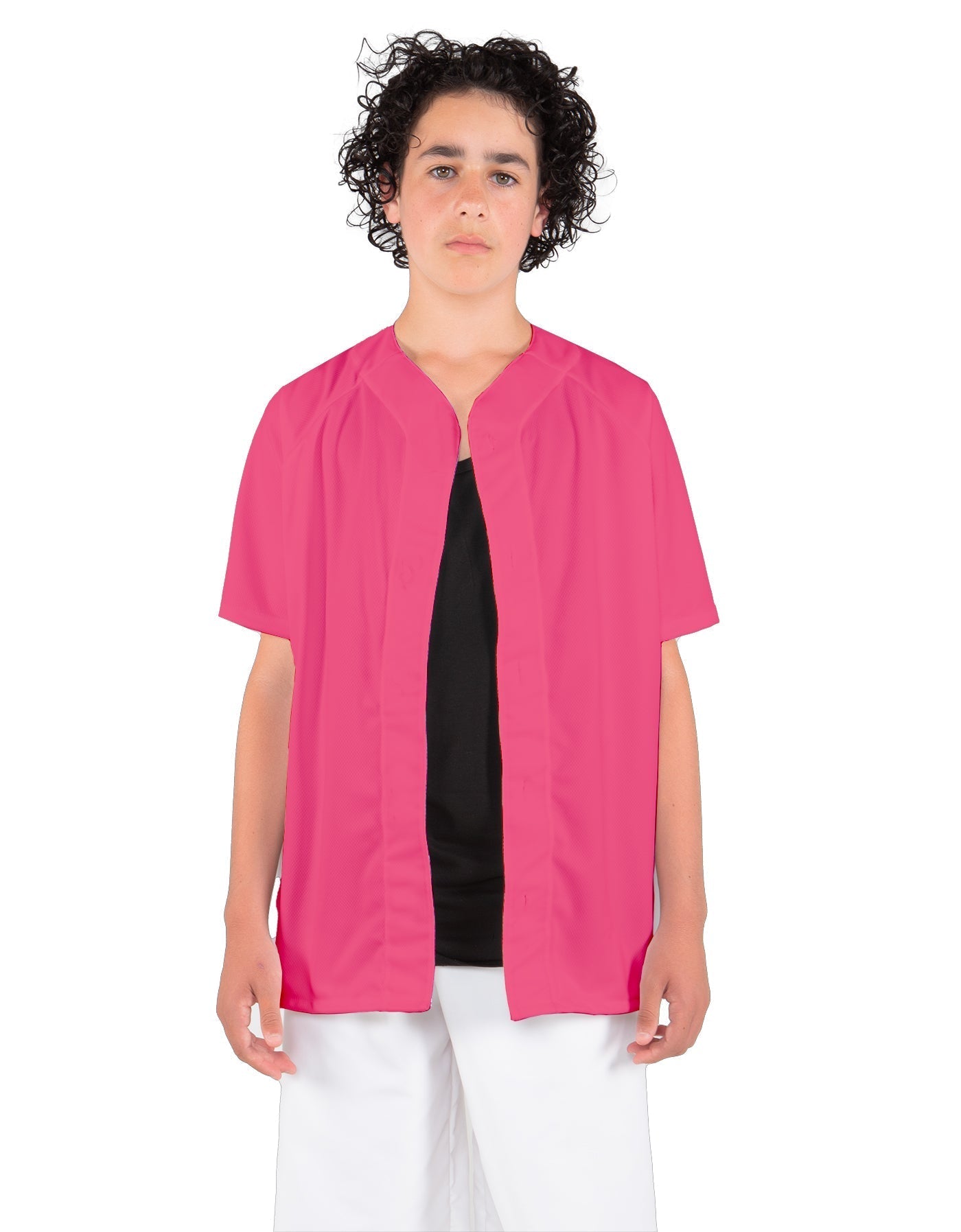 Solid Baseball Jersey With Snaps