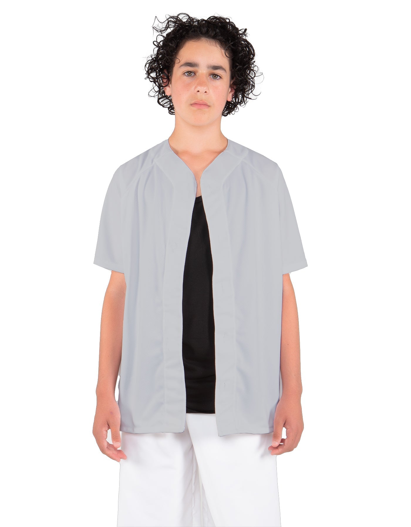Solid Baseball Jersey With Snaps