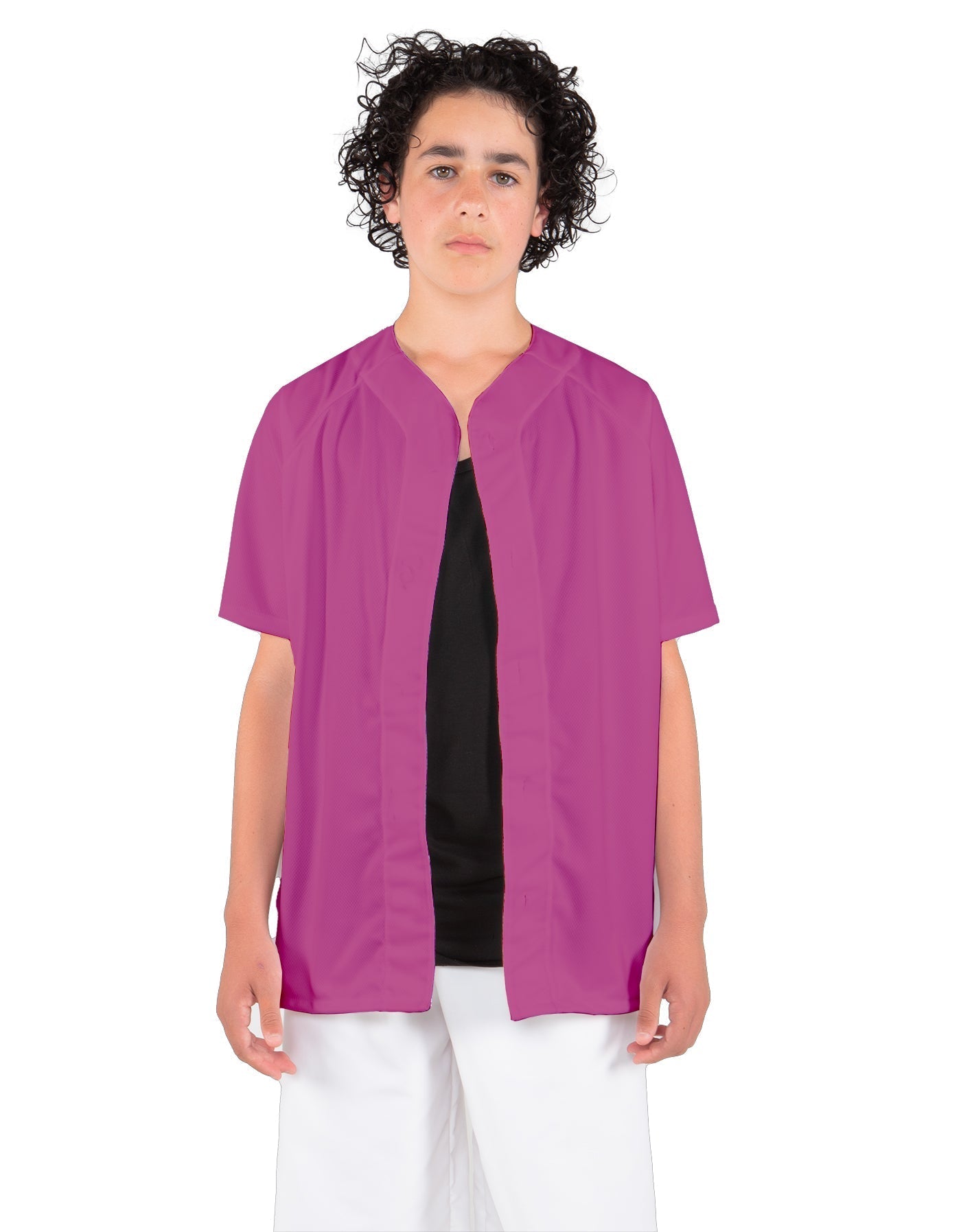 Solid Baseball Jersey With Snaps