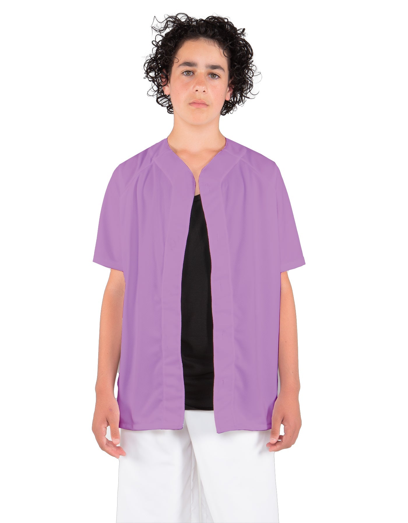 Solid Baseball Jersey With Snaps