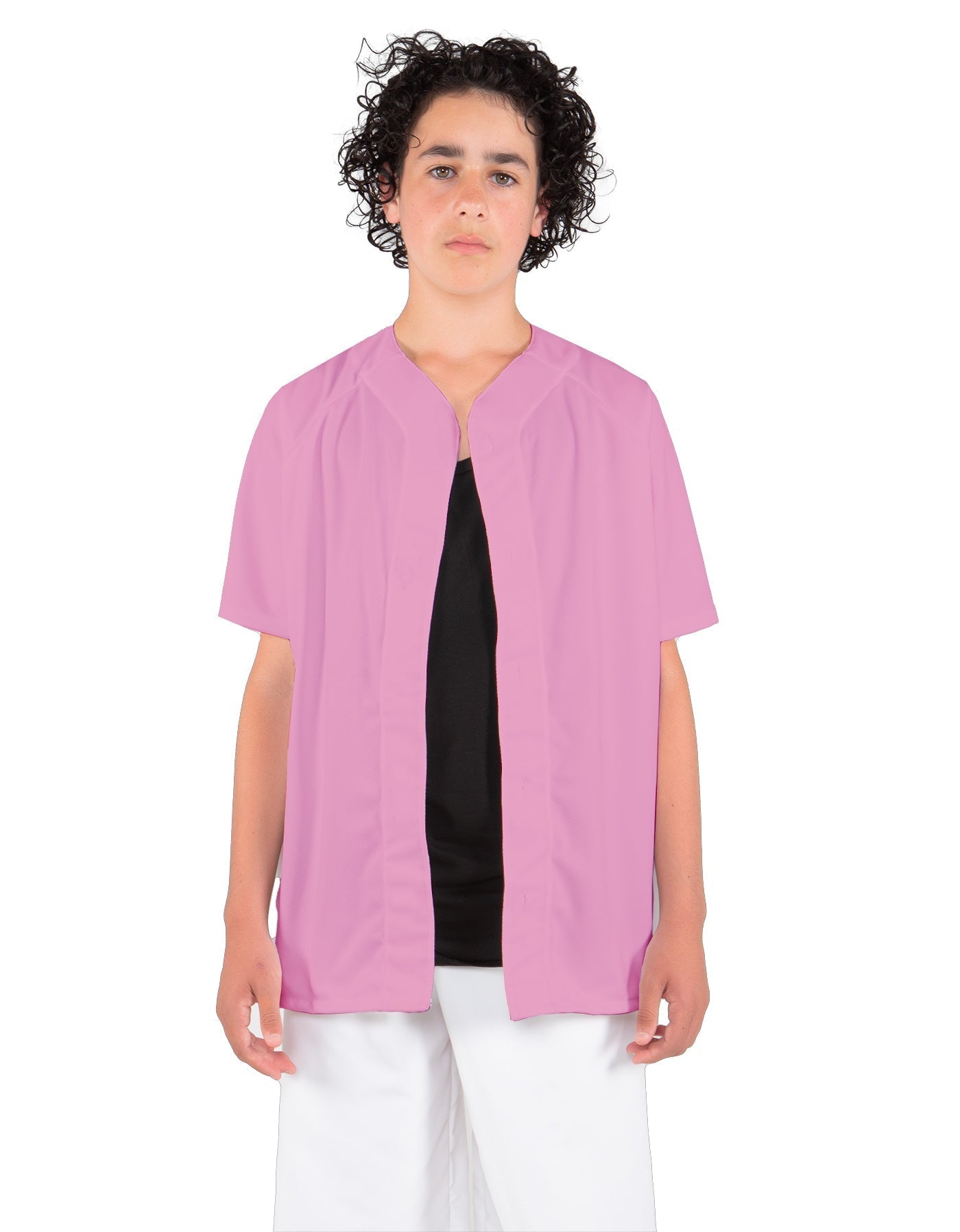 Solid Baseball Jersey With Snaps