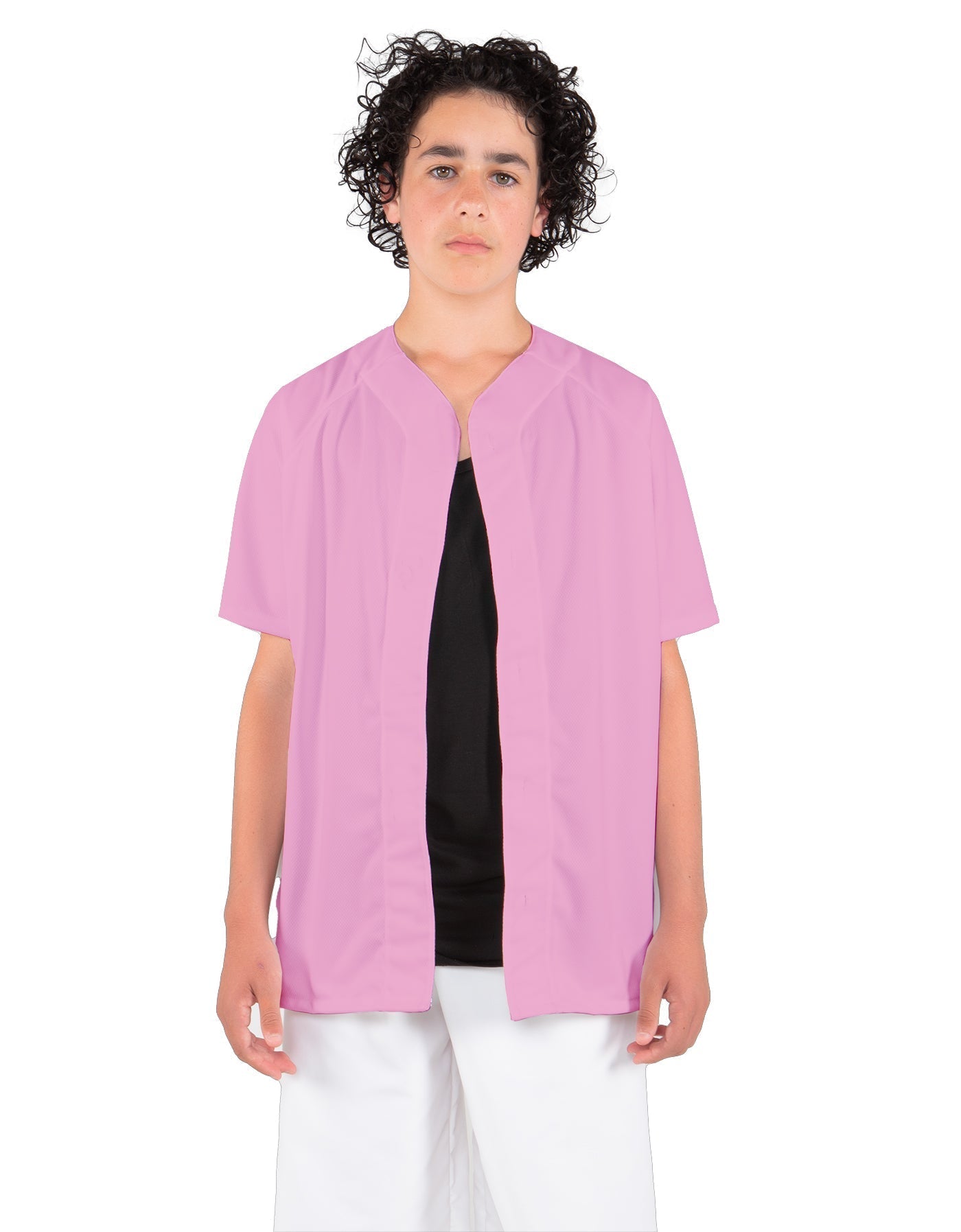 Solid Baseball Jersey With Snaps