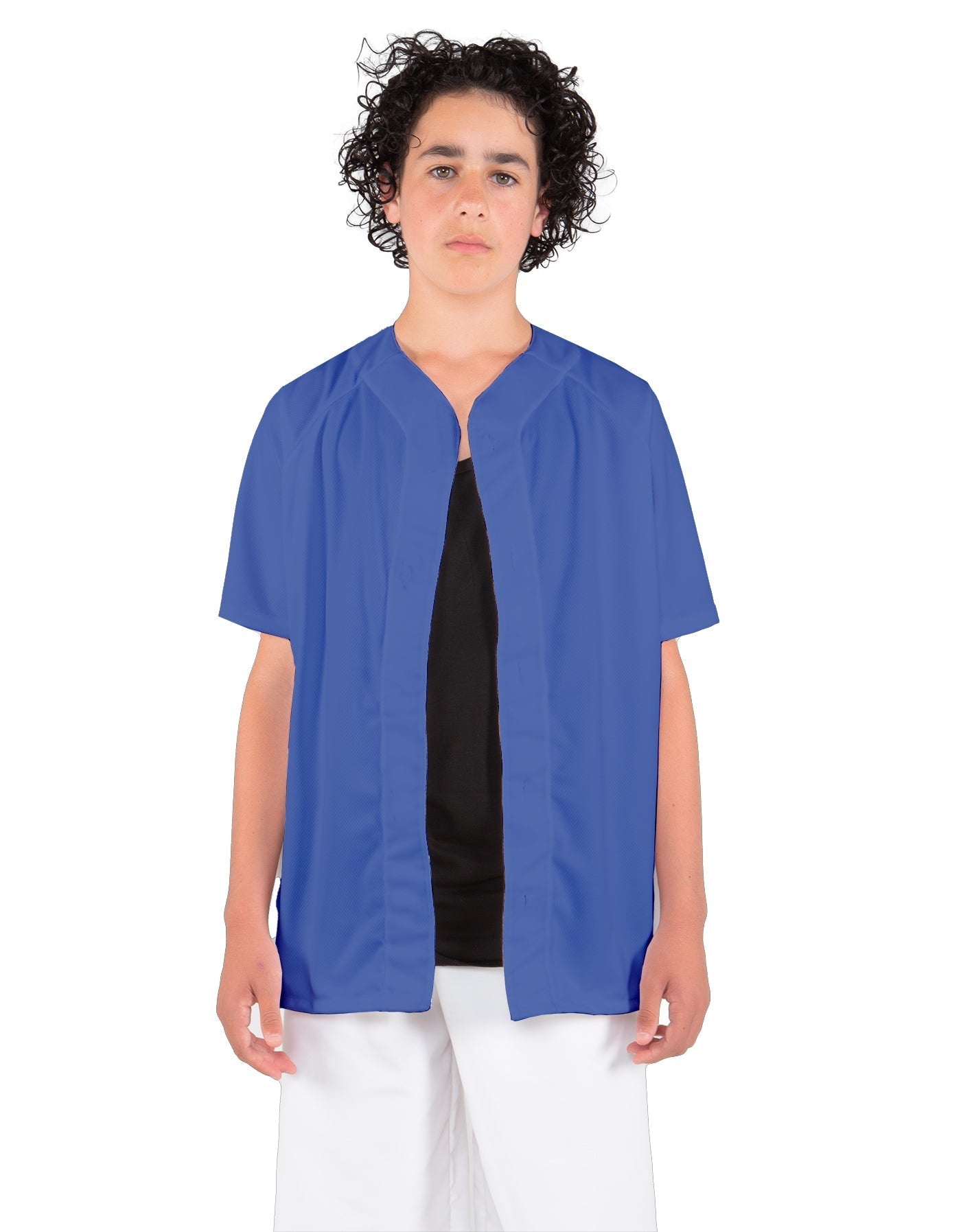 Solid Baseball Jersey With Snaps