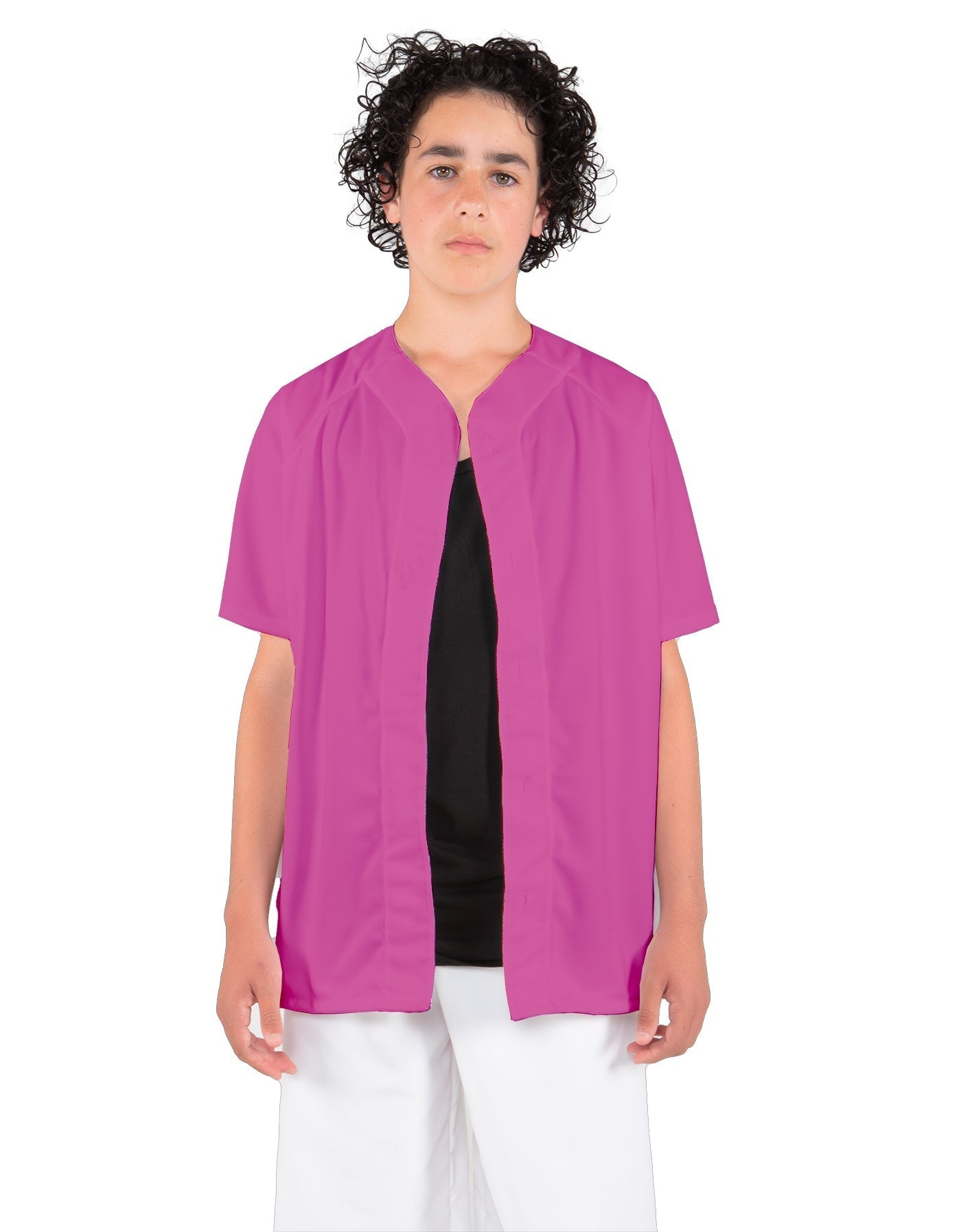 Solid Baseball Jersey With Snaps