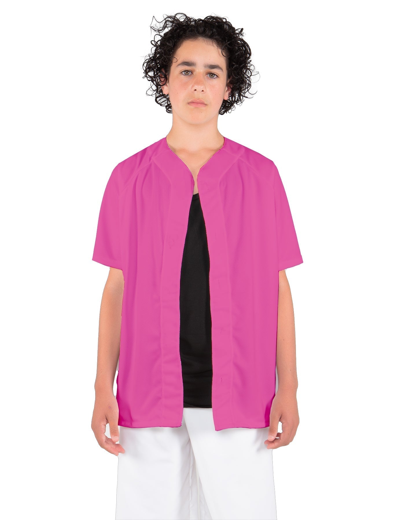 Solid Baseball Jersey With Snaps