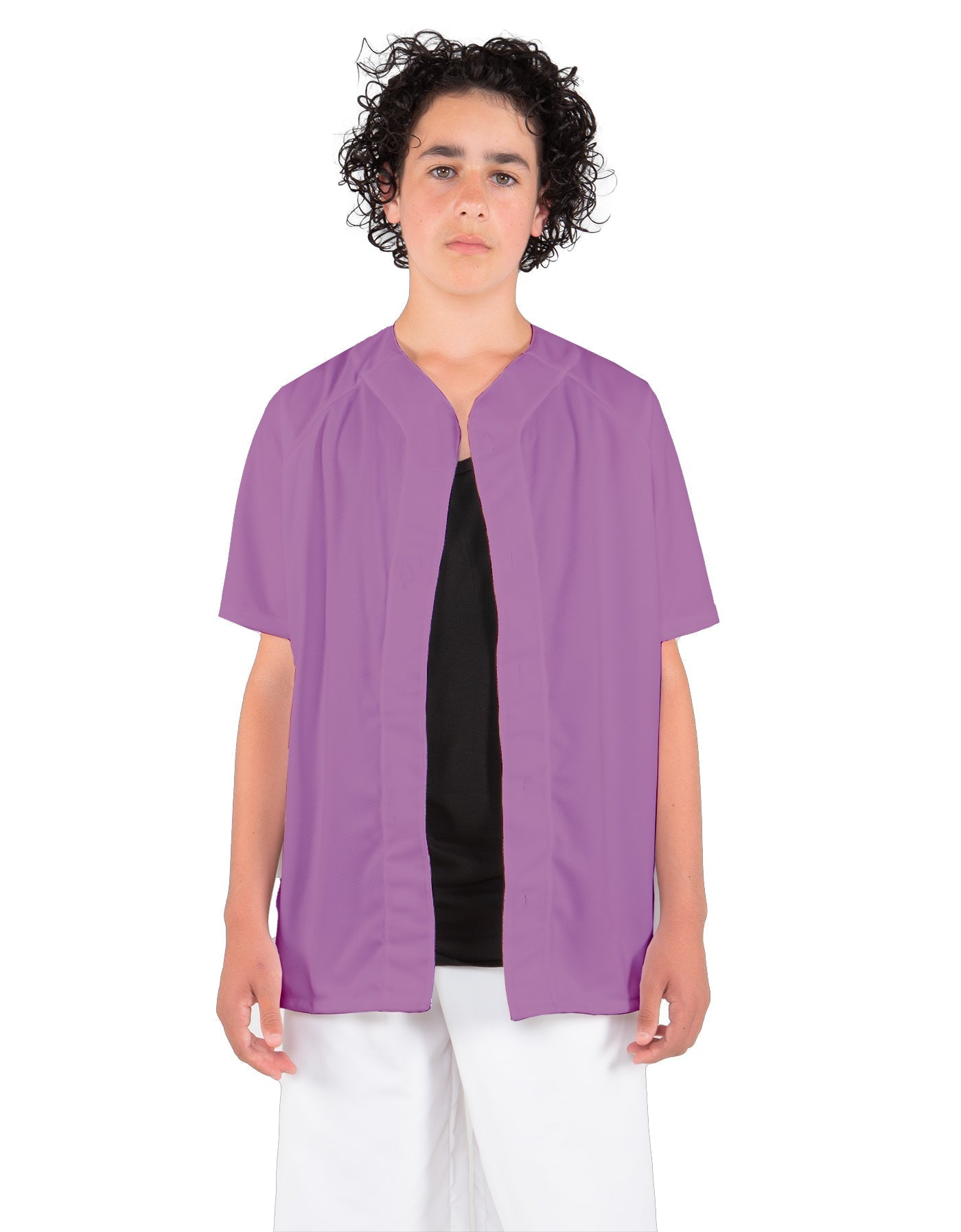 Solid Baseball Jersey With Snaps