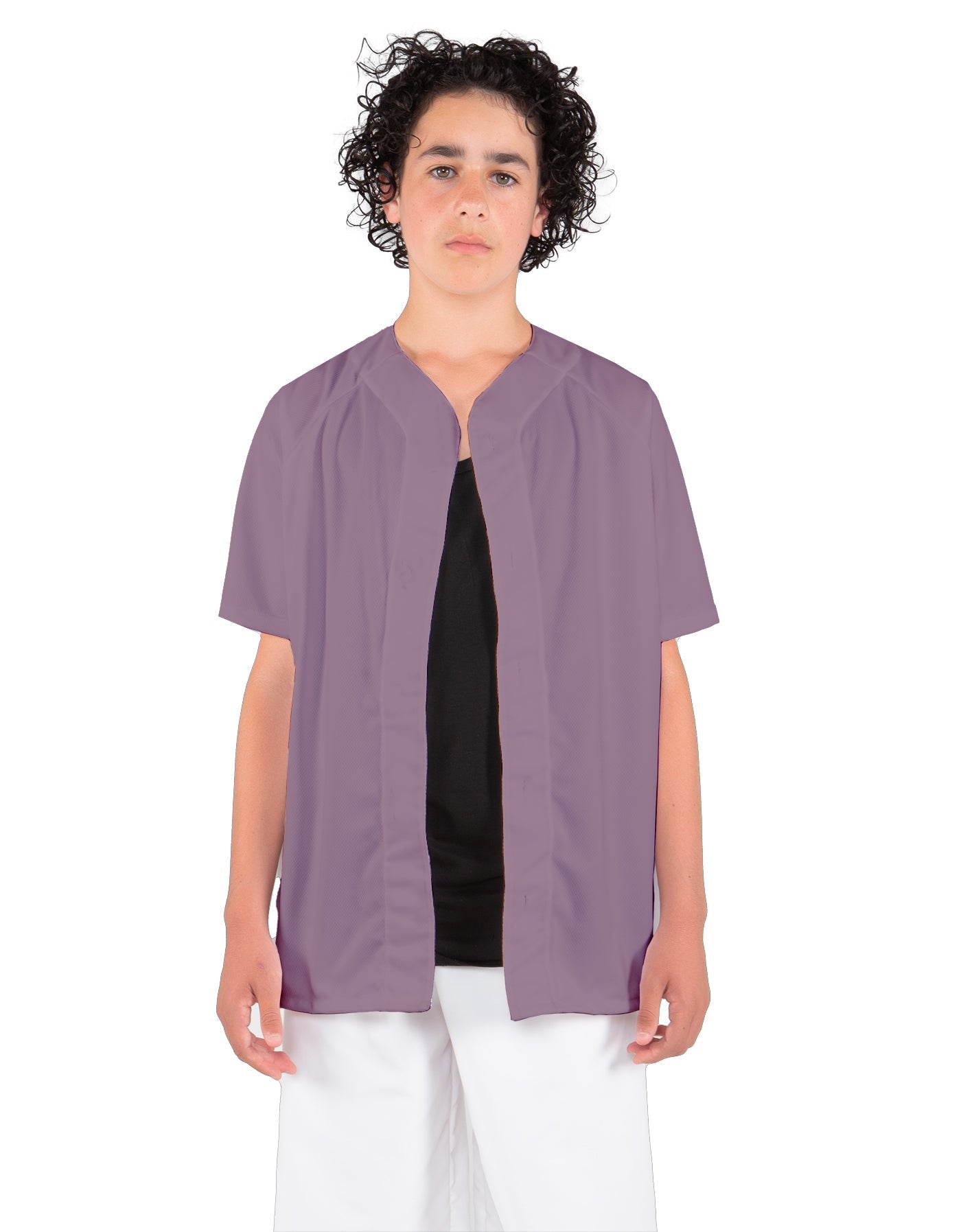 Solid Baseball Jersey With Snaps