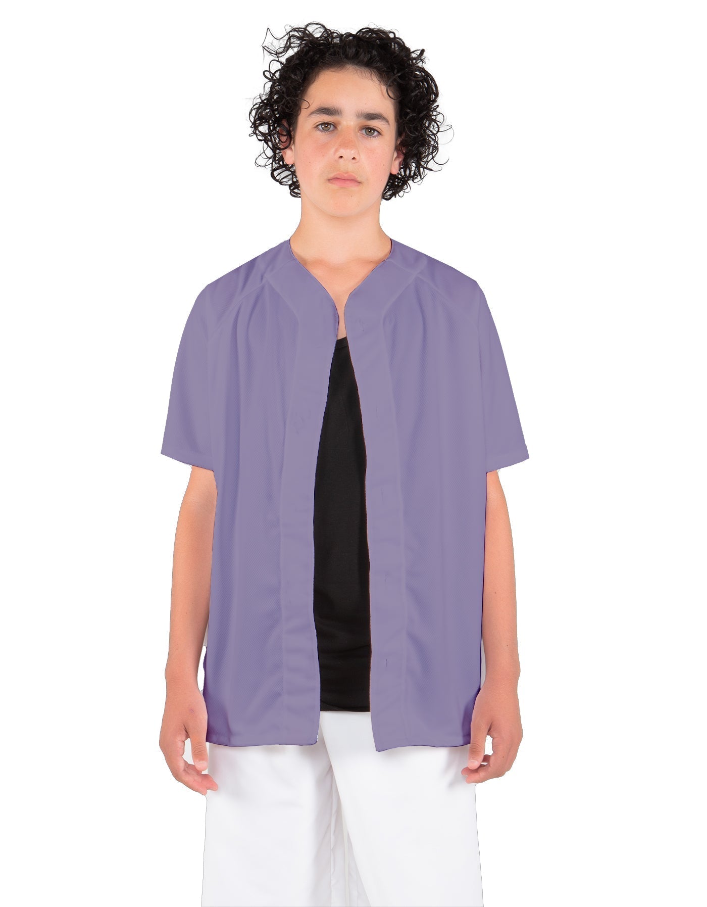Solid Baseball Jersey With Snaps