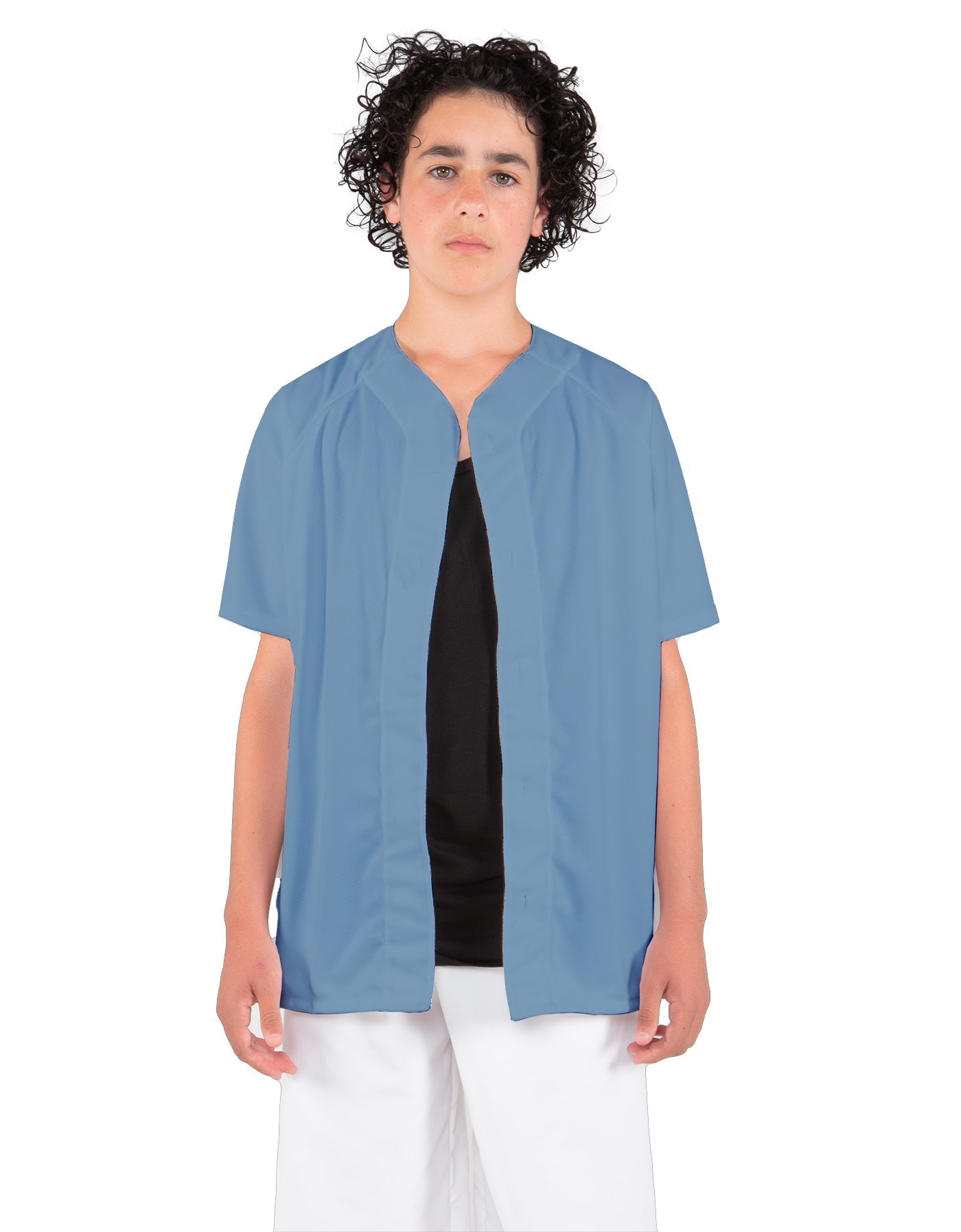 Solid Baseball Jersey With Snaps