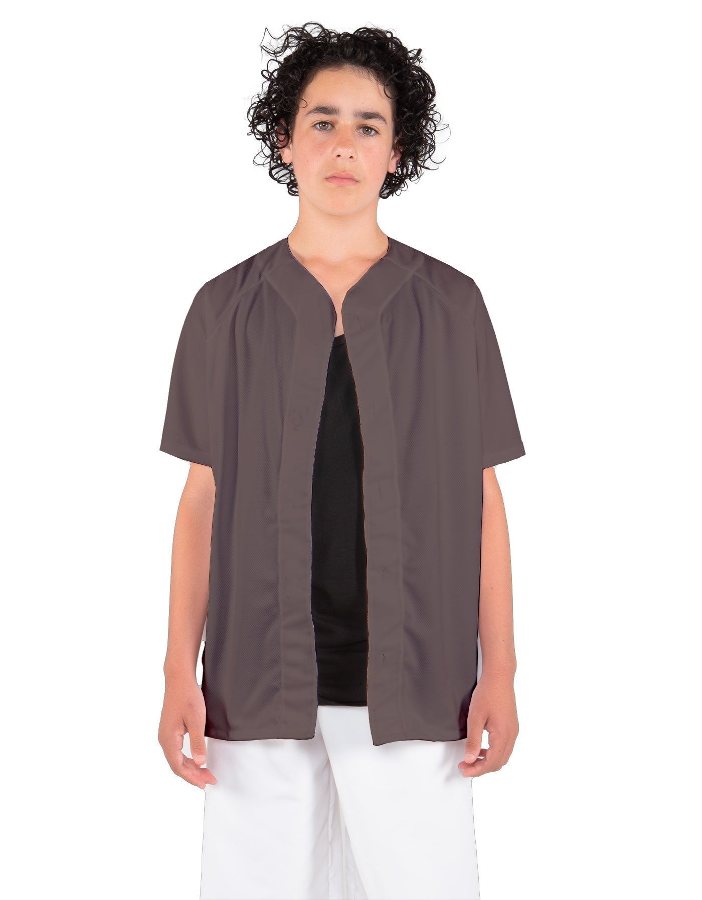 Solid Baseball Jersey With Snaps