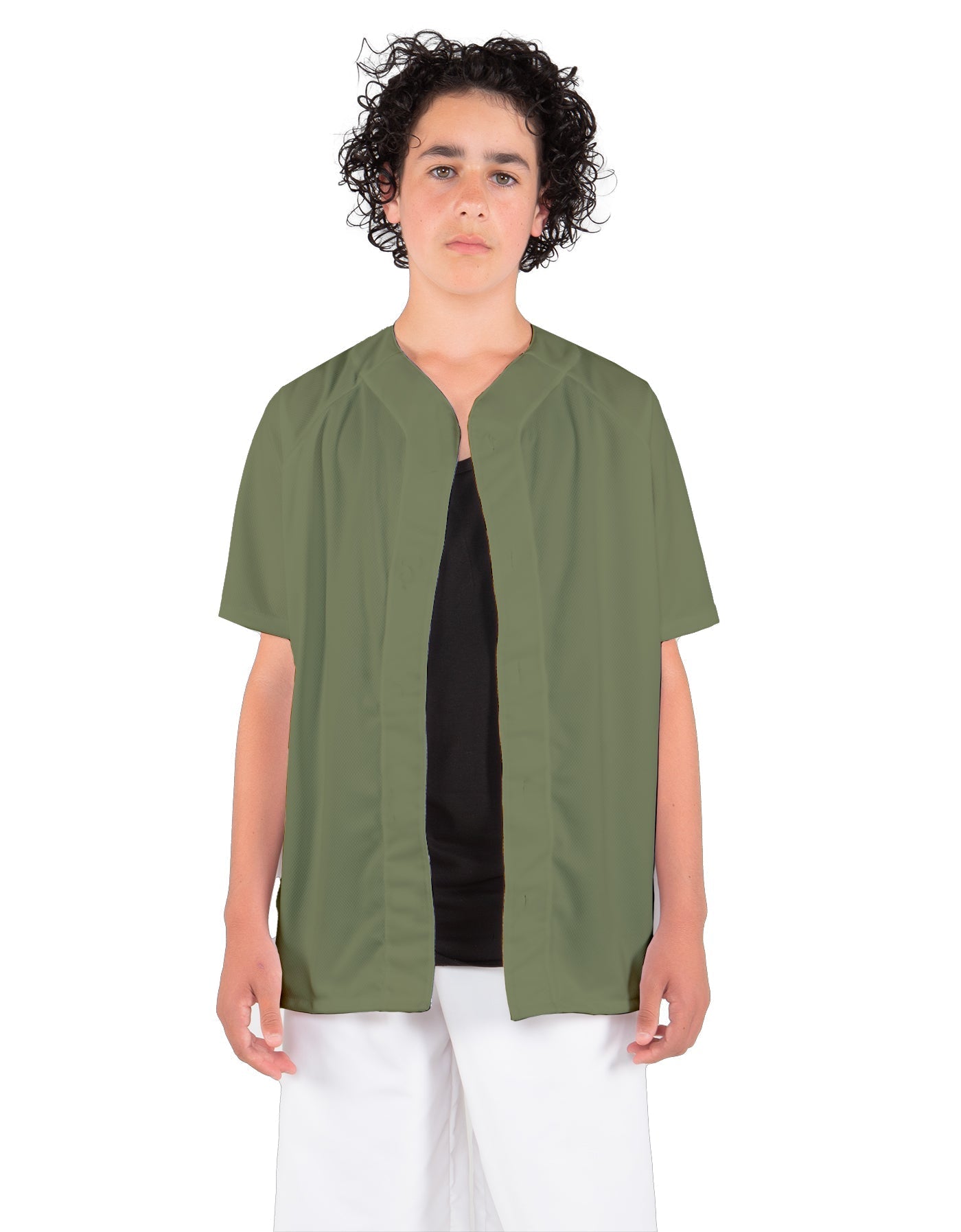 Solid Baseball Jersey With Snaps