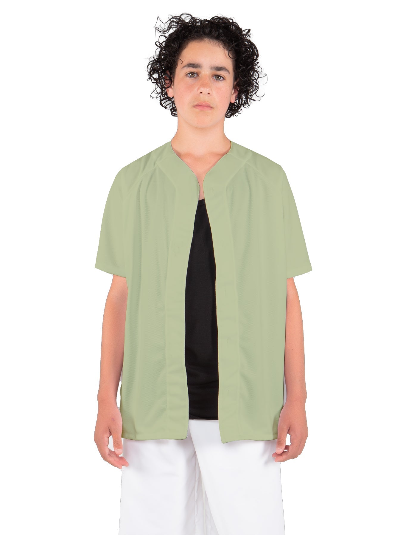 Solid Baseball Jersey With Snaps