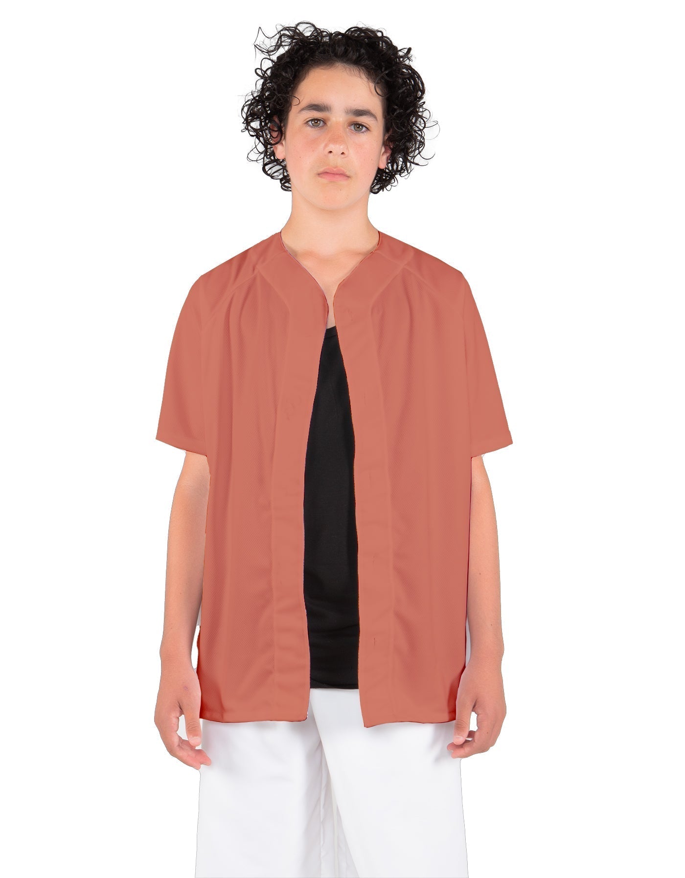 Solid Baseball Jersey With Snaps