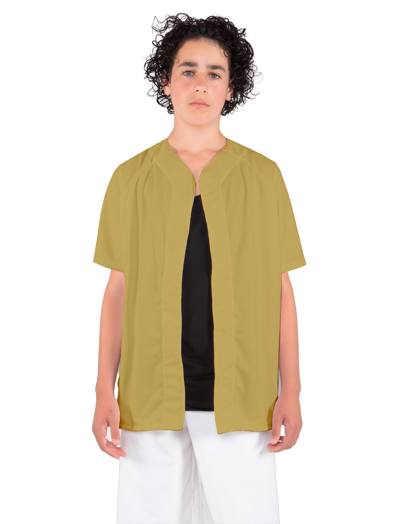 Solid Baseball Jersey With Snaps