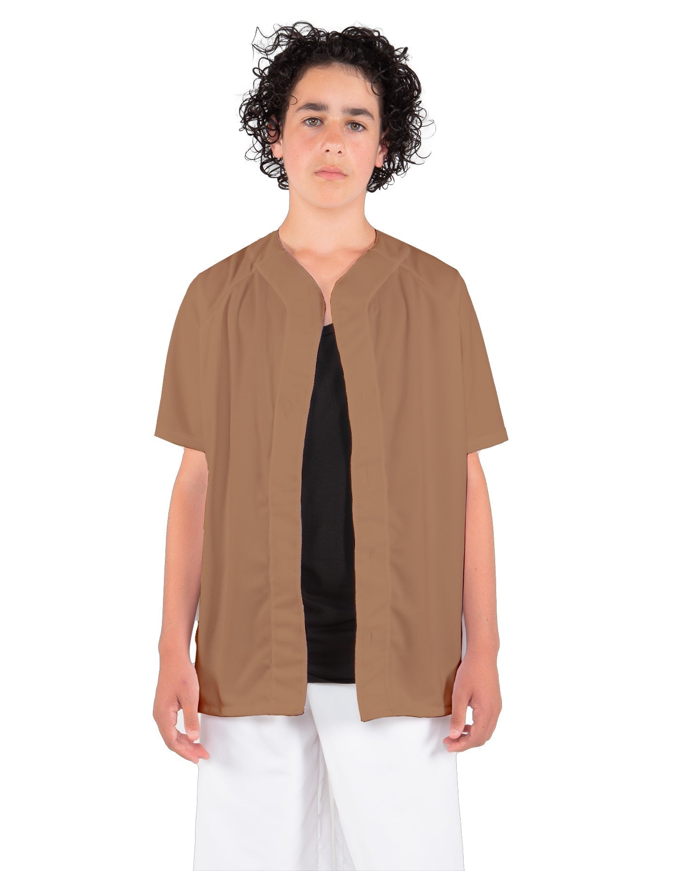 Solid Baseball Jersey With Snaps