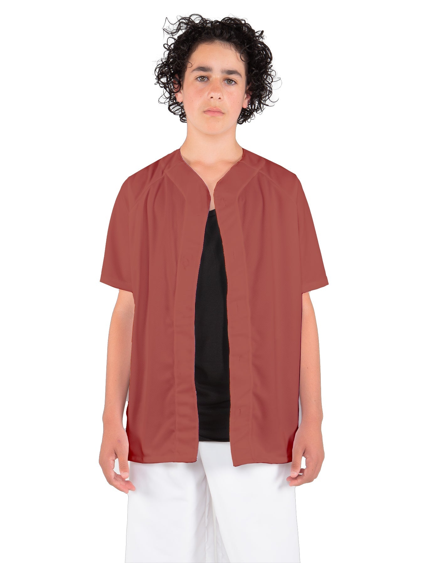 Solid Baseball Jersey With Snaps