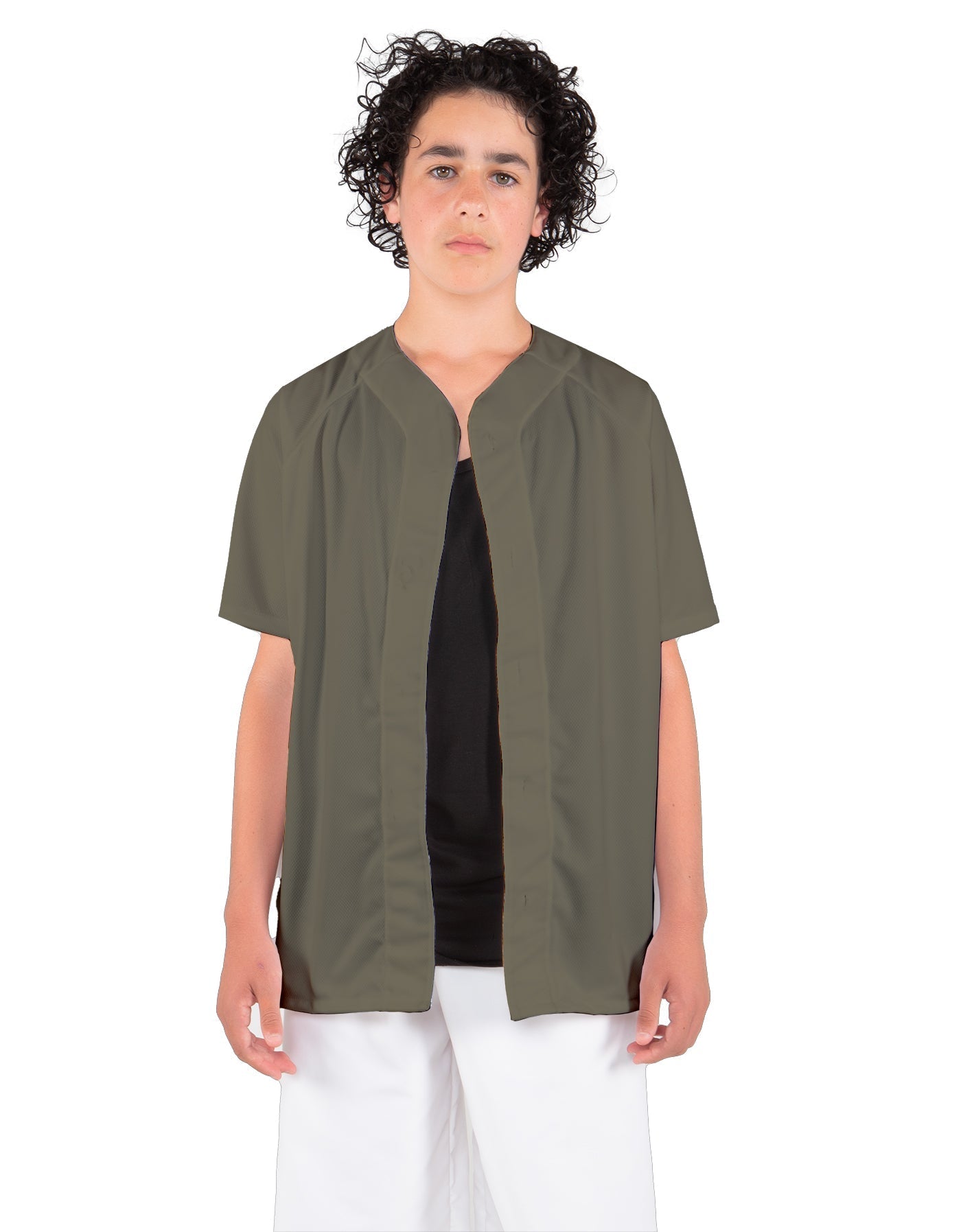Solid Baseball Jersey With Snaps