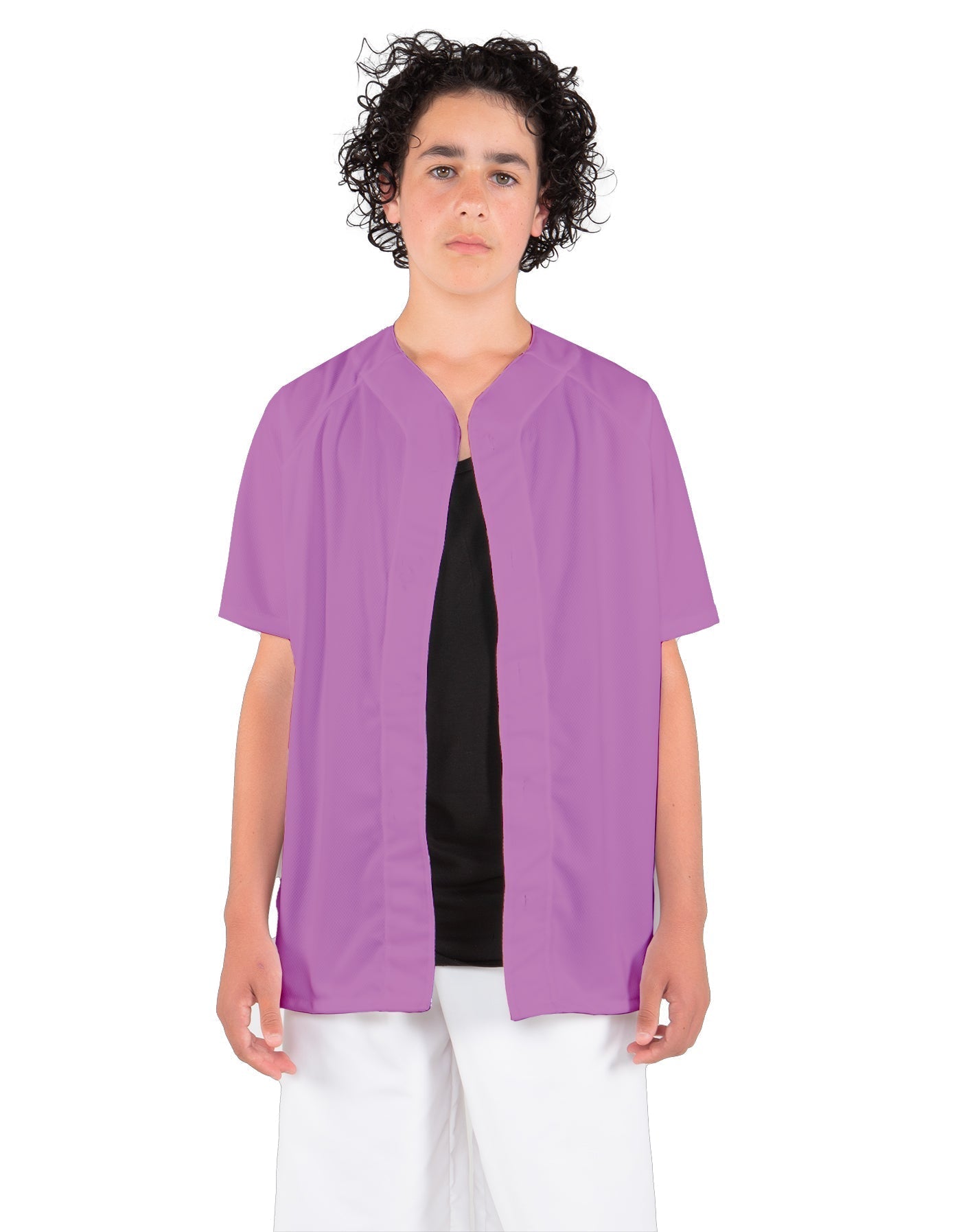 Solid Baseball Jersey With Snaps