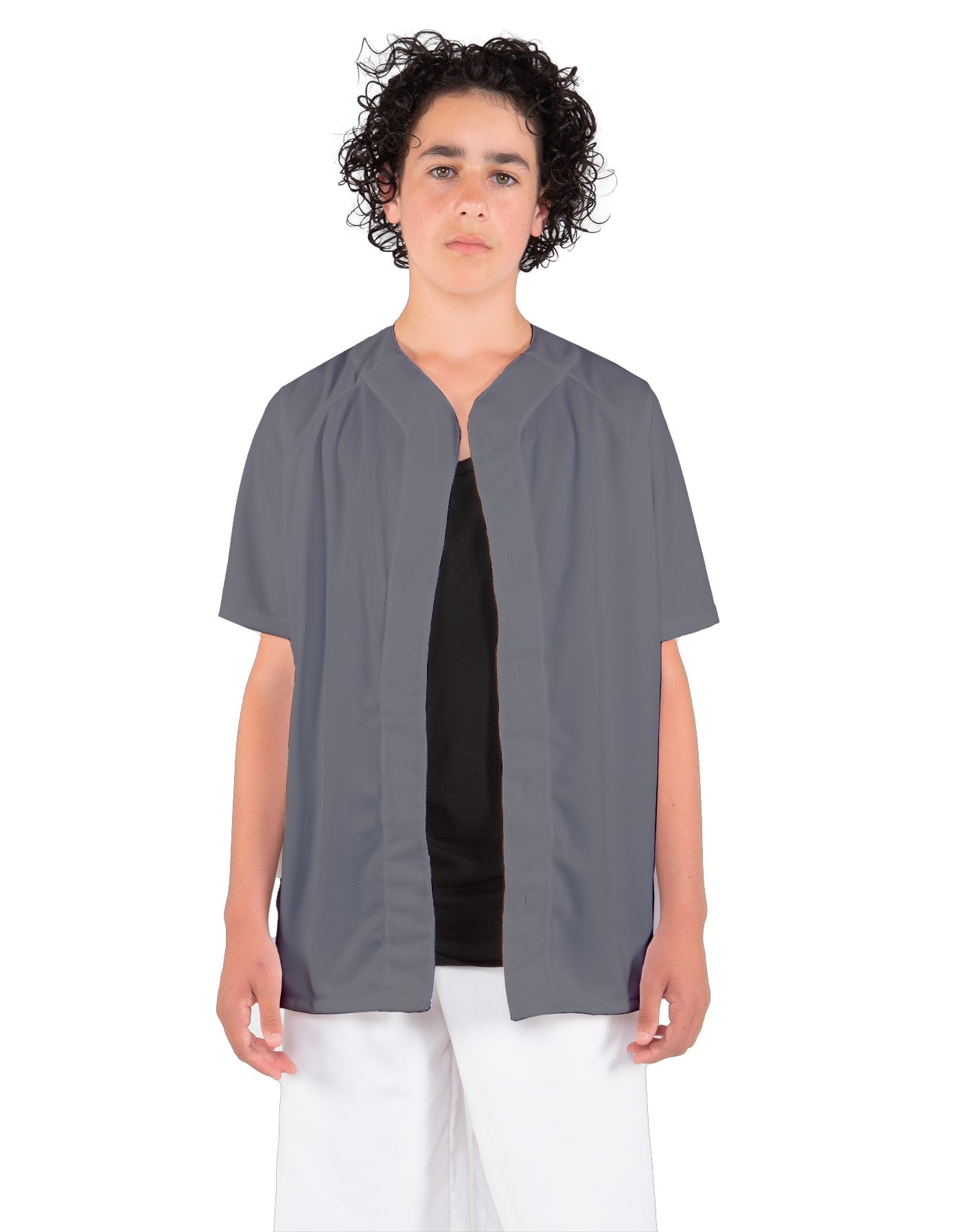 Solid Baseball Jersey With Snaps