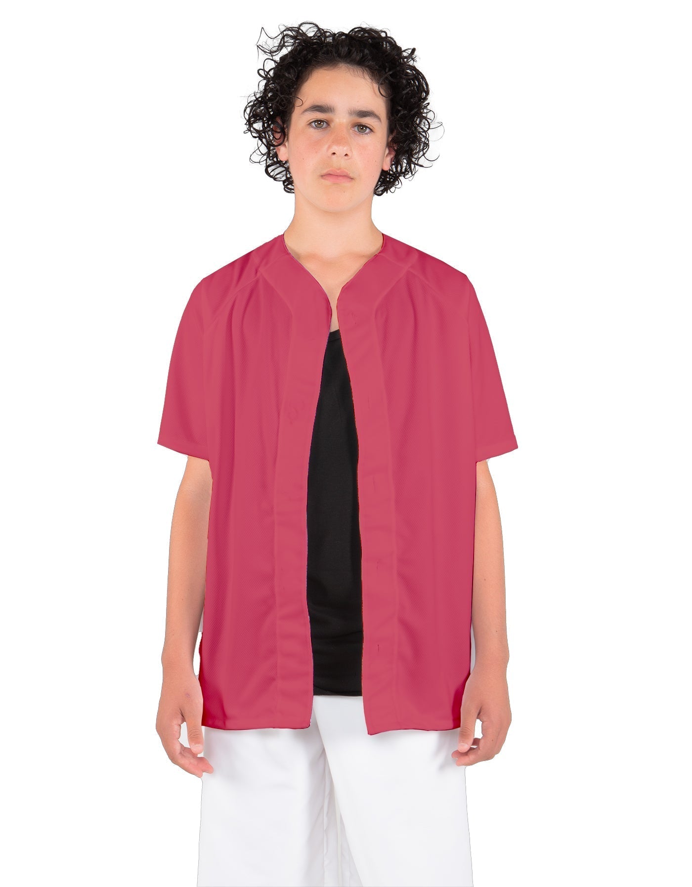 Solid Baseball Jersey With Snaps