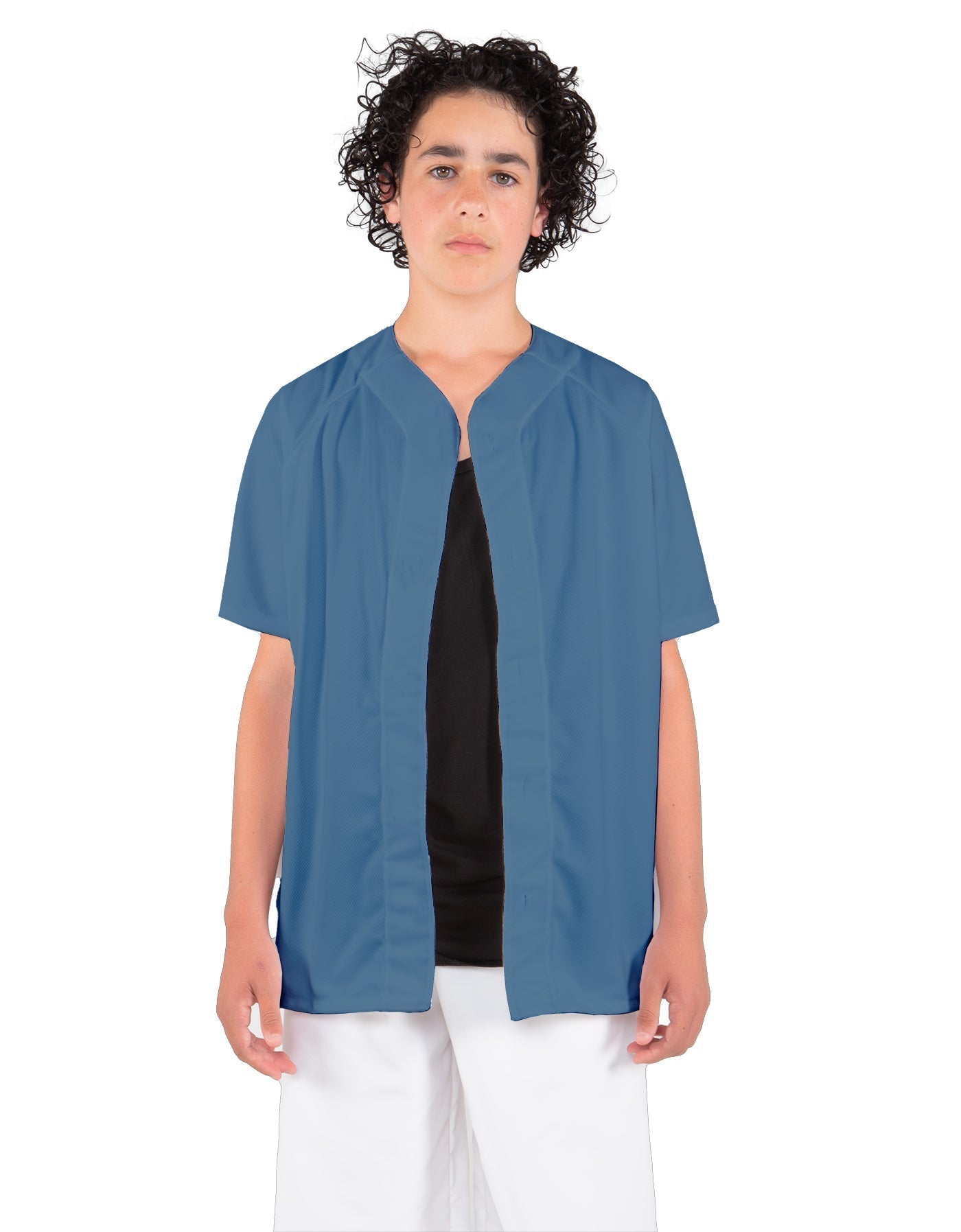 Solid Baseball Jersey With Snaps