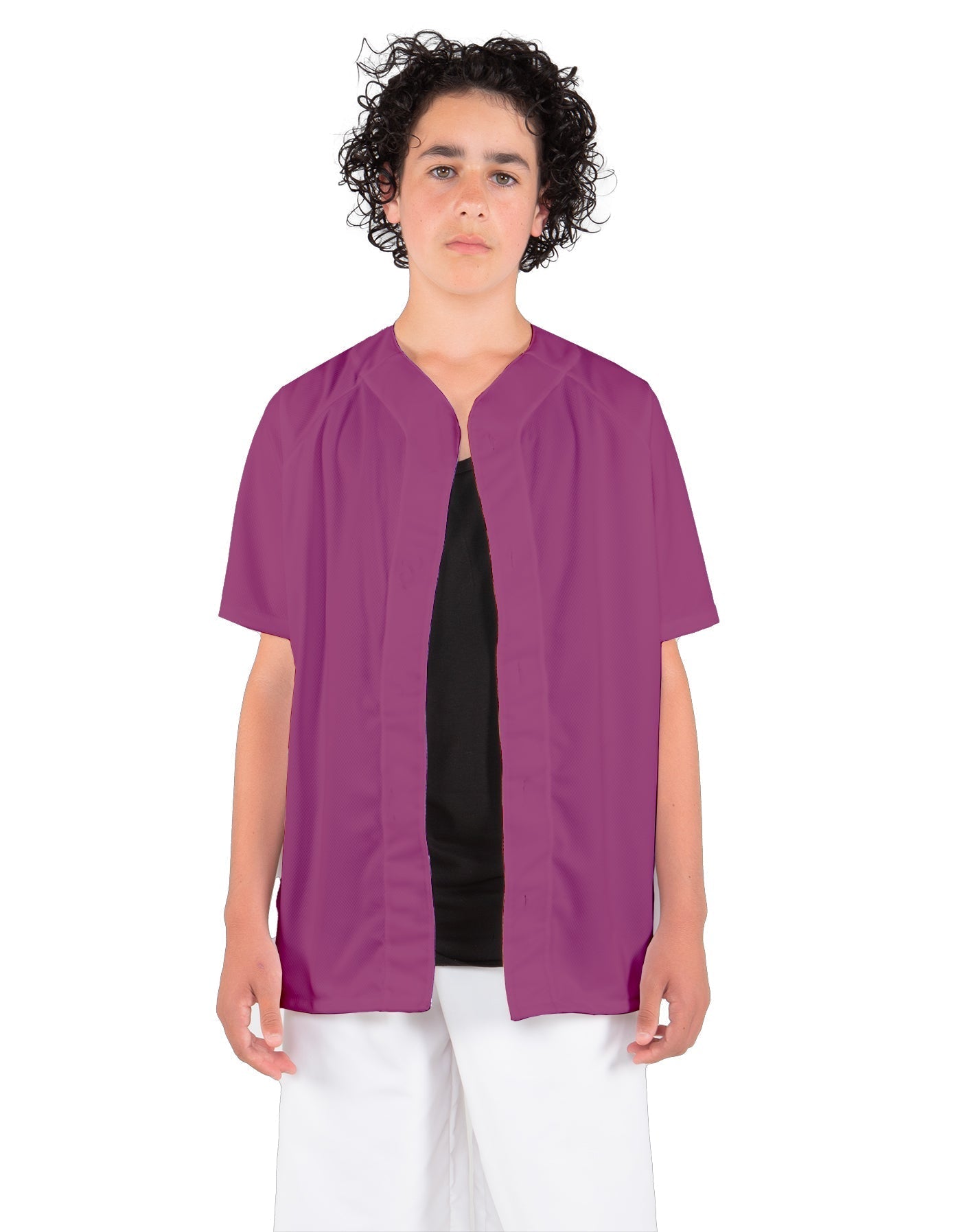 Solid Baseball Jersey With Snaps