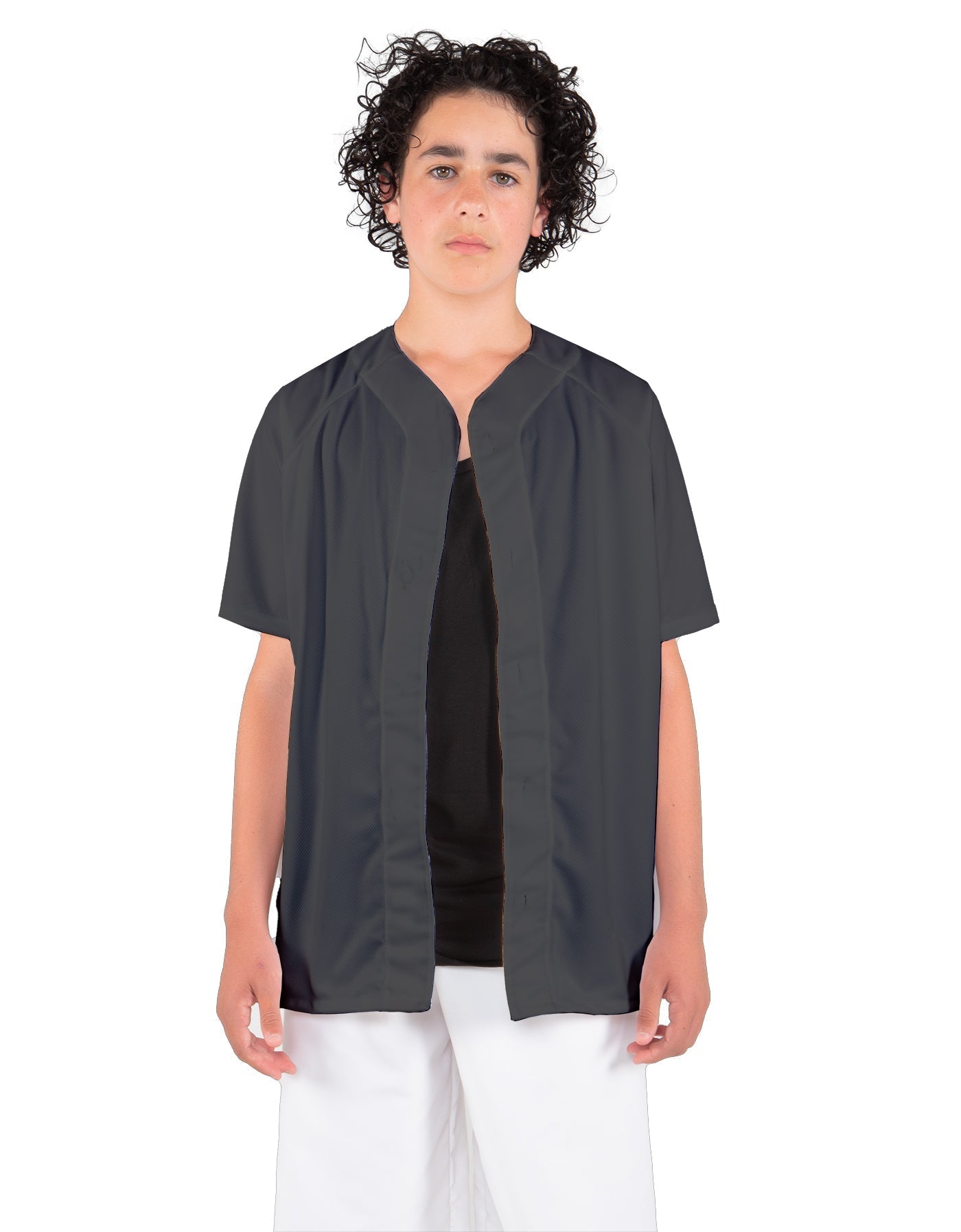 Solid Baseball Jersey With Snaps