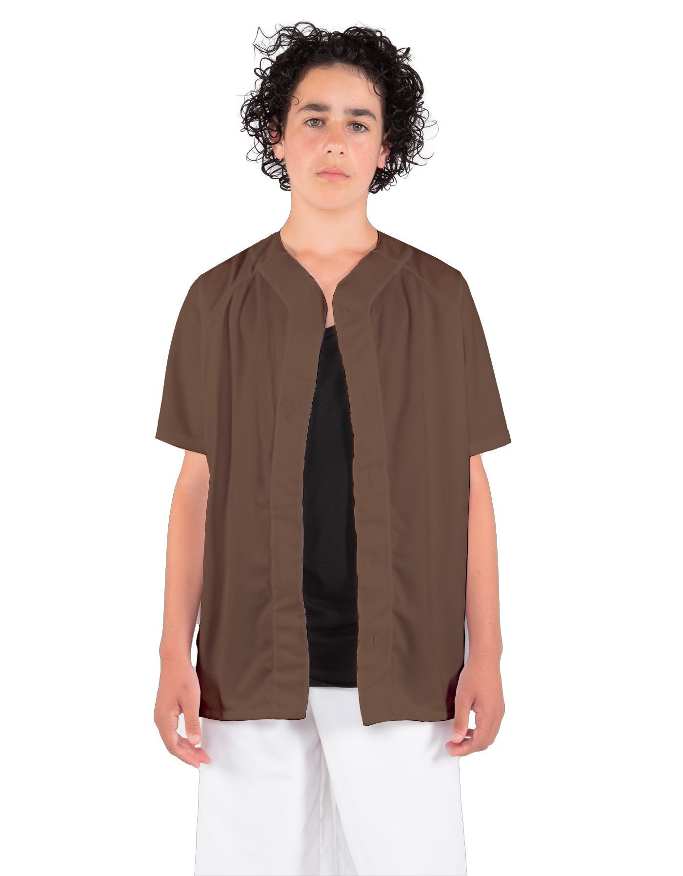Solid Baseball Jersey With Snaps