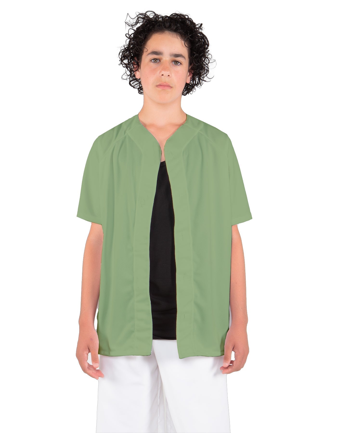 Solid Baseball Jersey With Snaps