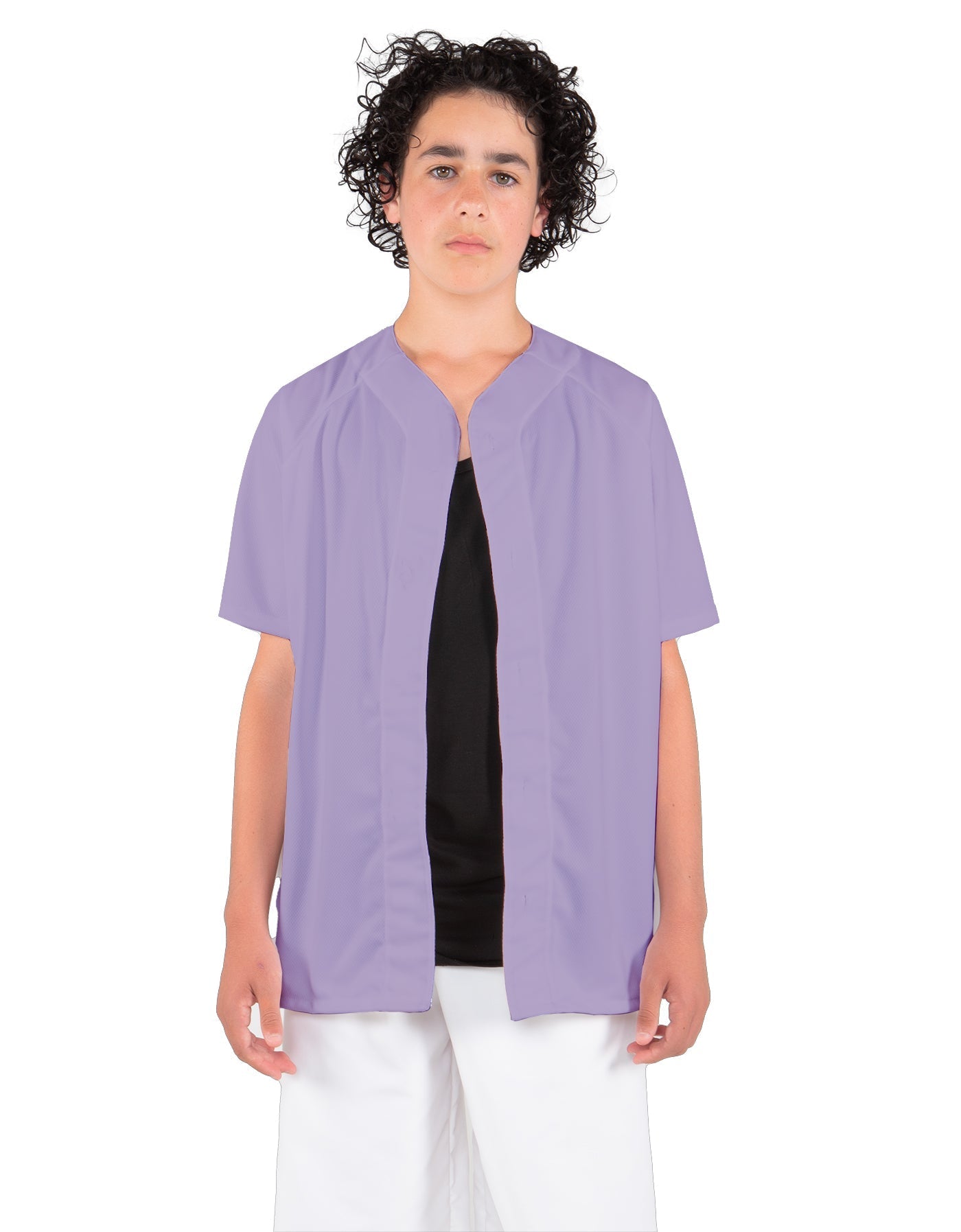Solid Baseball Jersey With Snaps