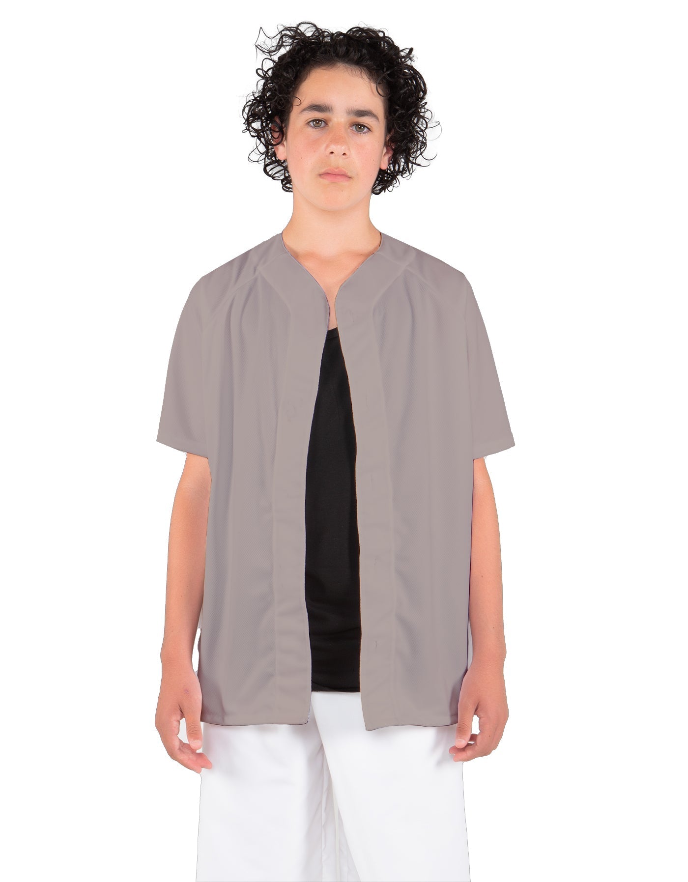 Solid Baseball Jersey With Snaps