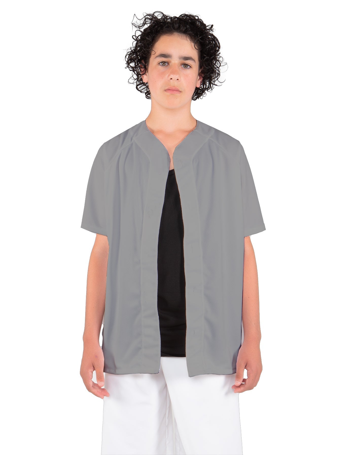 Solid Baseball Jersey With Snaps