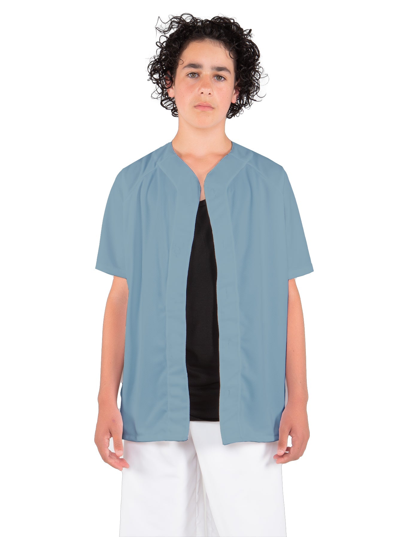 Solid Baseball Jersey With Snaps