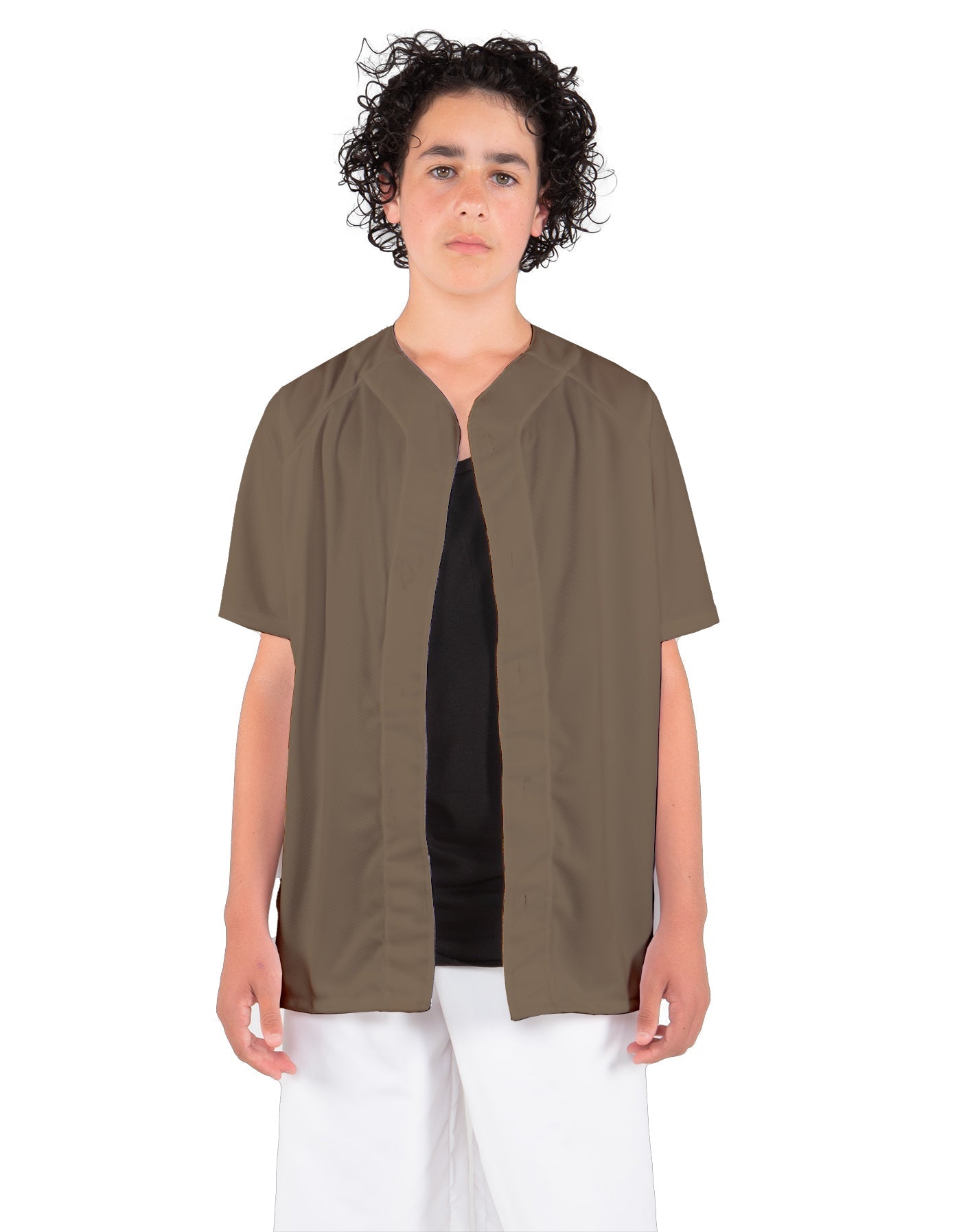 Solid Baseball Jersey With Snaps