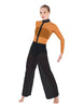 Avant Garde LS TNeck Keyhole Wide Leg Mesh Unitard with Bandeau and Panty