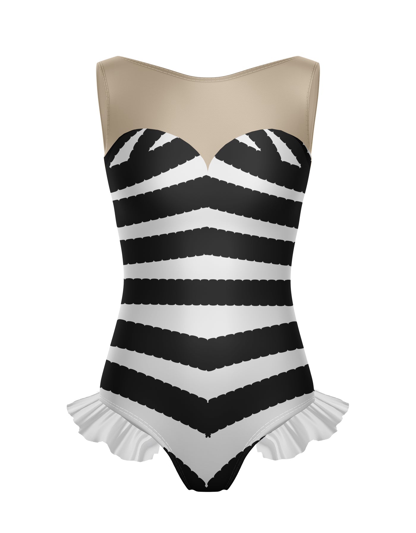 Beach Baby Mesh Sweetheart with Leg Ruffle