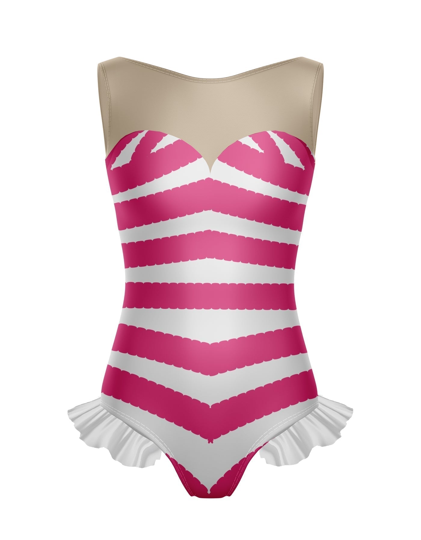 Beach Baby Mesh Sweetheart with Leg Ruffle