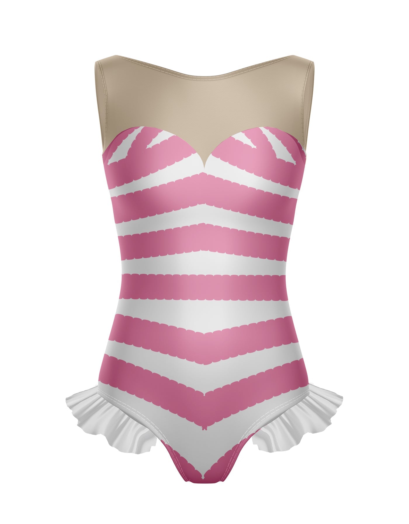 Beach Baby Mesh Sweetheart with Leg Ruffle