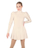 Solid Lycra LS Puff Sleeve TNeck Keyhole Back Dress