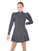Solid Lycra LS Puff Sleeve TNeck Keyhole Back Dress