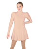 Solid Lycra LS Puff Sleeve TNeck Keyhole Back Dress