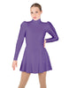 Solid Lycra LS Puff Sleeve TNeck Keyhole Back Dress
