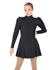 Solid Lycra LS Puff Sleeve TNeck Keyhole Back Dress