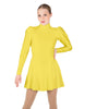 Solid Lycra LS Puff Sleeve TNeck Keyhole Back Dress