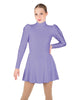 Solid Lycra LS Puff Sleeve TNeck Keyhole Back Dress