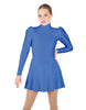 Solid Lycra LS Puff Sleeve TNeck Keyhole Back Dress